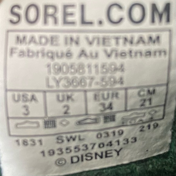 Sorel Disney Frozen Boot Girls Sz 3 Anna Flurry Waterproof Purple Pink Warm NWT - Picture 7 of 7